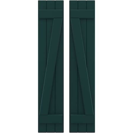 Americraft 3-Board (2 Batten) Wood Joined Board-n-Batten Shutters W/ Z-Bar, ARW102BB311X72FGH